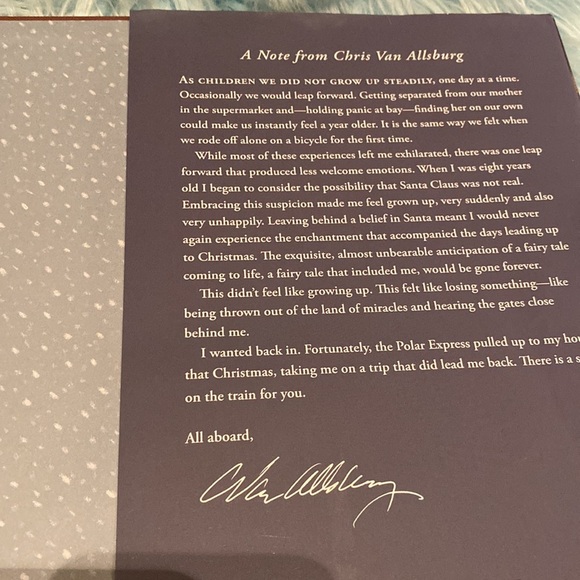 Polar Express hardback Christmas book illustrations snow train book Caldecott - Picture 10 of 12